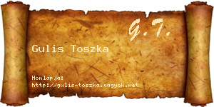 Gulis Toszka névjegykártya